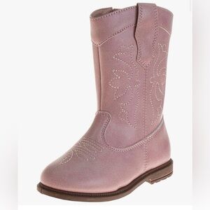 Laura Ashely Toddler Cowgirl Boots - Size 9 - Tan -Calf High Lite Pink Valentine